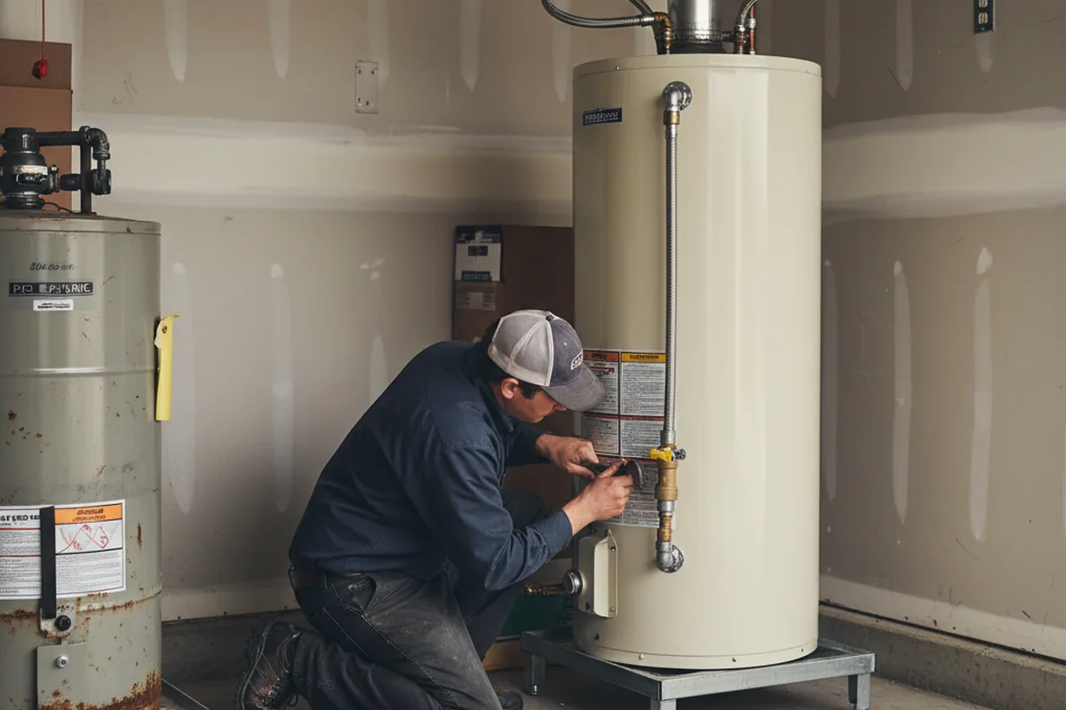 Water heater and shutoff valve replacement in Swansboro